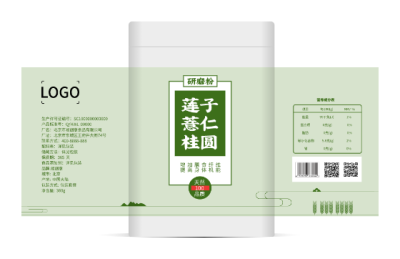 绿色莲子薏仁桂圆食品农产品包装贴纸