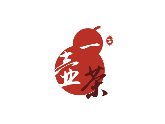 红色中式葫芦茶馆图标标志logo设计