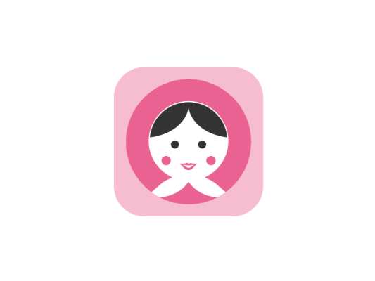 可爱卡通人物母婴app图标标志LOGO设计