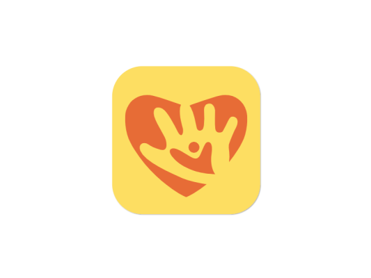 红色爱心童心人物手创意绘画app图标标志logo设计