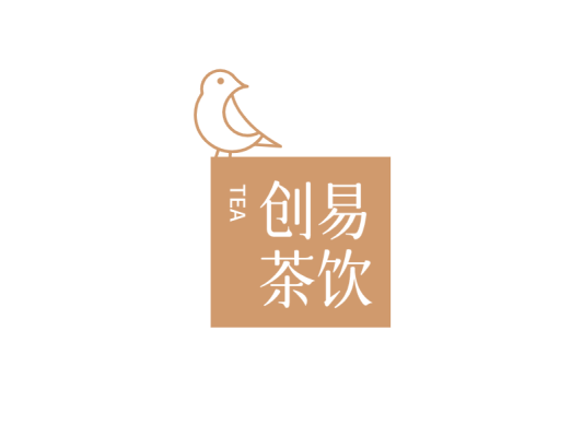 文艺创意茶饮店铺logo设计
