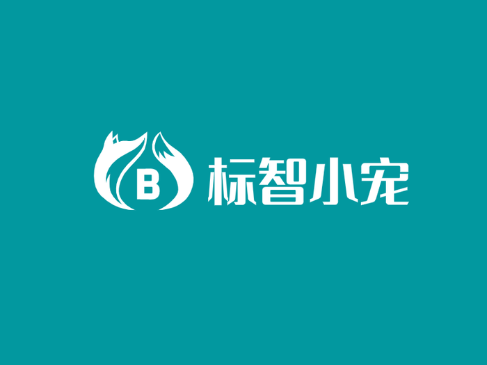 青色简约创意宠物店logo设计