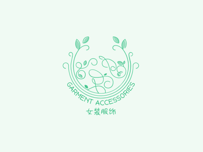 绿色文艺清新店铺logo设计