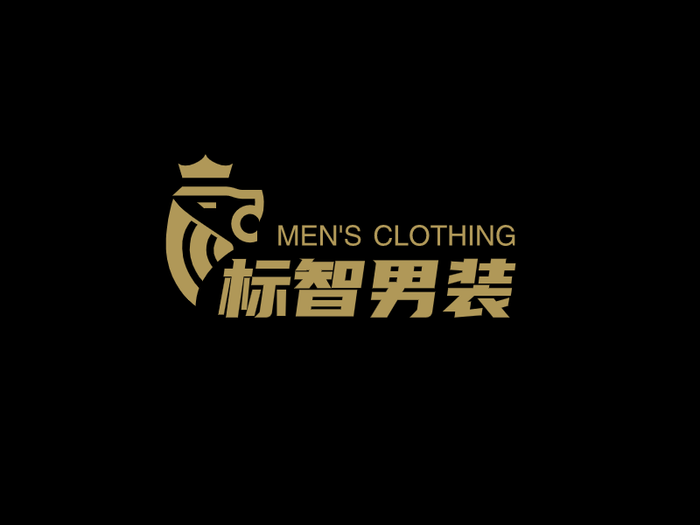 黑色创意酷炫狮子服装logo设计