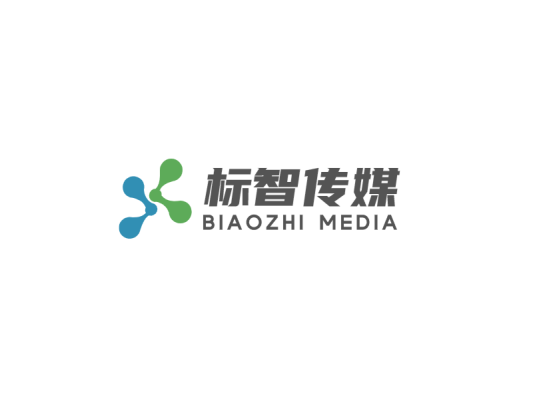 蓝绿色简约商业传媒公司logo设计