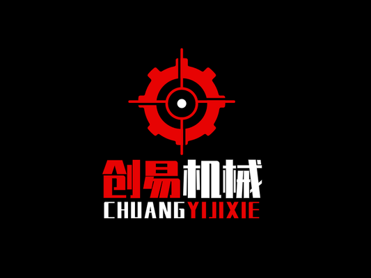 红黑双色酷炫齿轮机械logo设计