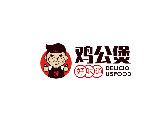 卡通人物图标餐饮logo设计