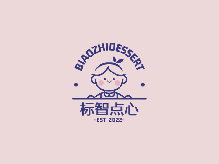 卡通人物甜点饮品小女孩logo设计