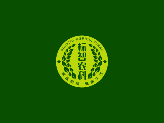 简约绿色农业徽章logo设计