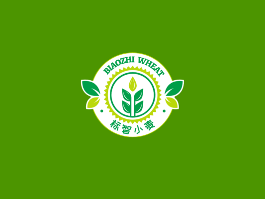 简约小麦农产品徽章logo设计