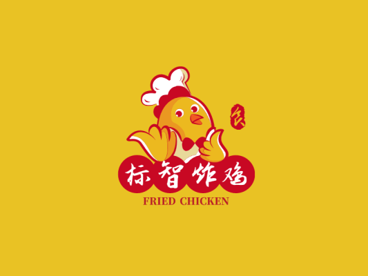 卡通创意鸡餐饮厨师logo设计