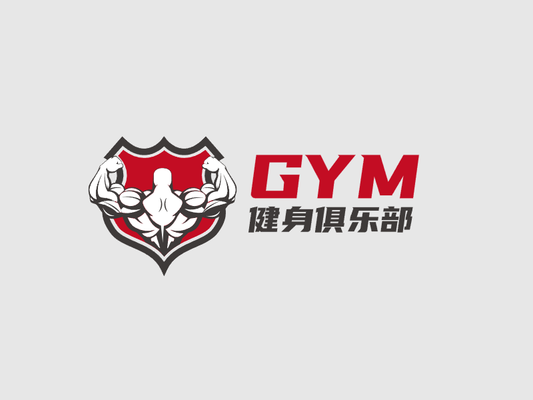 红色酷炫健身俱乐部logo设计