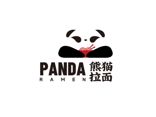 黑白创意时尚熊猫logo设计