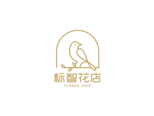 文艺清新花店logo设计