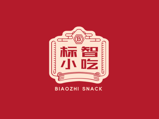 中式国潮餐饮徽章logo设计