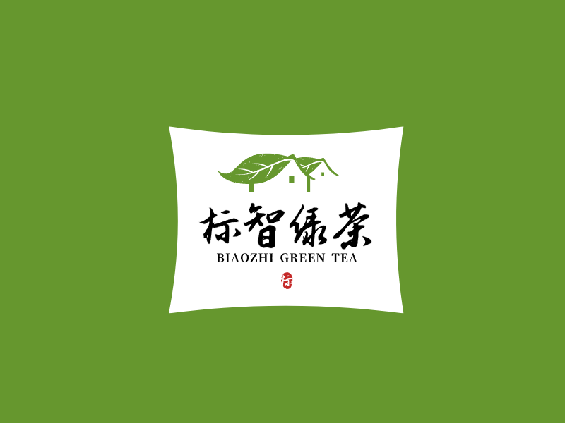 文艺简约绿茶logo设计